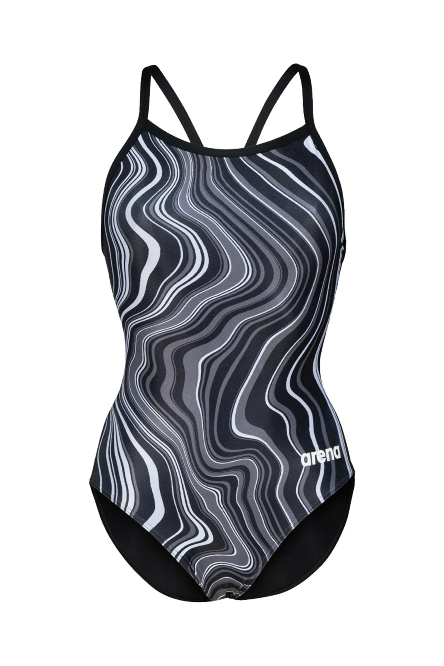 Arena Womens Lightdrop Back Marbled Black Swimsuit 4 Arena Womens Lightdrop Back Marbled Black Swimsuit - Imagen 4