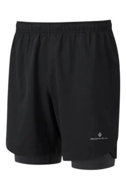 Ronhill Mens Life Black Seven Inch Twin Shorts -Tienda Barata Deporte C70506