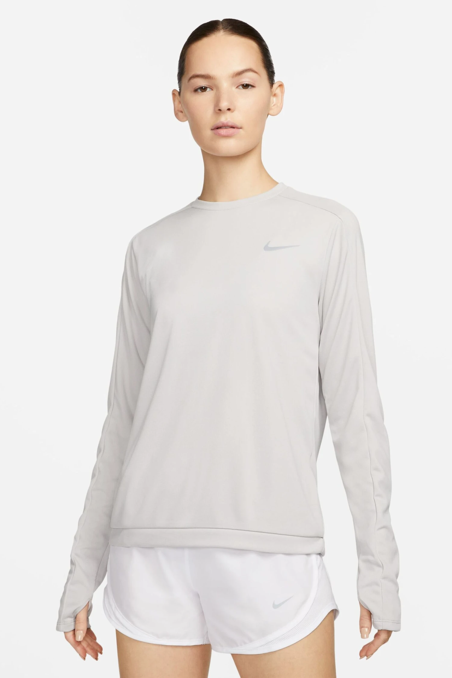 Nike Light Grey Dri-FIT Crew Running Top 2 Nike Light Grey Dri-FIT Crew Running Top - Imagen 2