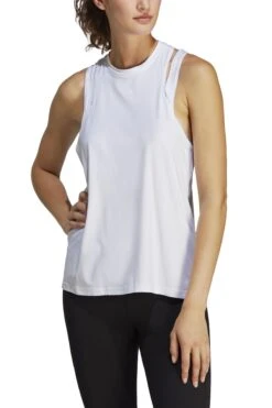 Adidas White Training Aeroready Train Essentials 3 Bar Logo Vest Top-Blanco 12 Adidas White Training Aeroready Train Essentials 3 Bar Logo Vest Top-Blanco -Tienda Barata Deporte C92752s4