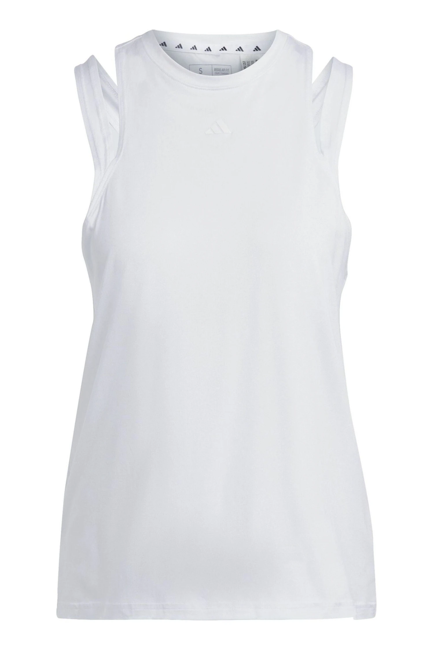 Adidas White Training Aeroready Train Essentials 3 Bar Logo Vest Top-Blanco 7 Adidas White Training Aeroready Train Essentials 3 Bar Logo Vest Top-Blanco - Imagen 7