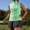 Green Next Active Zip Neck Short Sleeve Tennis Vest