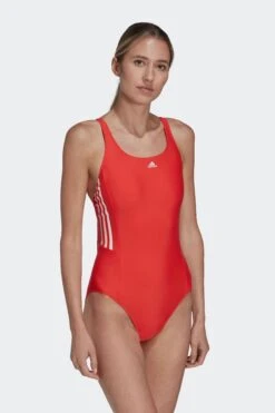 Adidas Red Mid 3-Stripes Swimsuit -Tienda Barata Deporte C94635s3