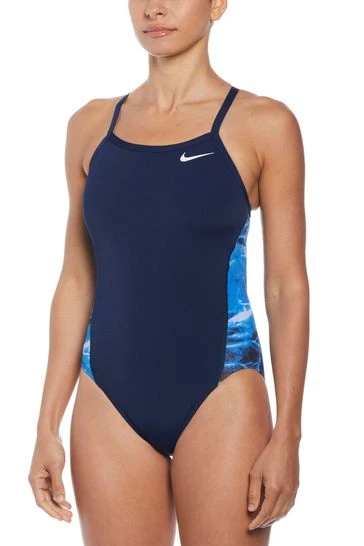 Nike Blue Hydrastrong Multi Print Racerback Swimsuit 5 Nike Blue Hydrastrong Multi Print Racerback Swimsuit - Imagen 5