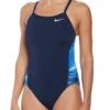 Nike Blue Hydrastrong Multi Print Racerback Swimsuit