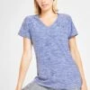 Elle Sport Blue Poly V-Neck T-Shirt