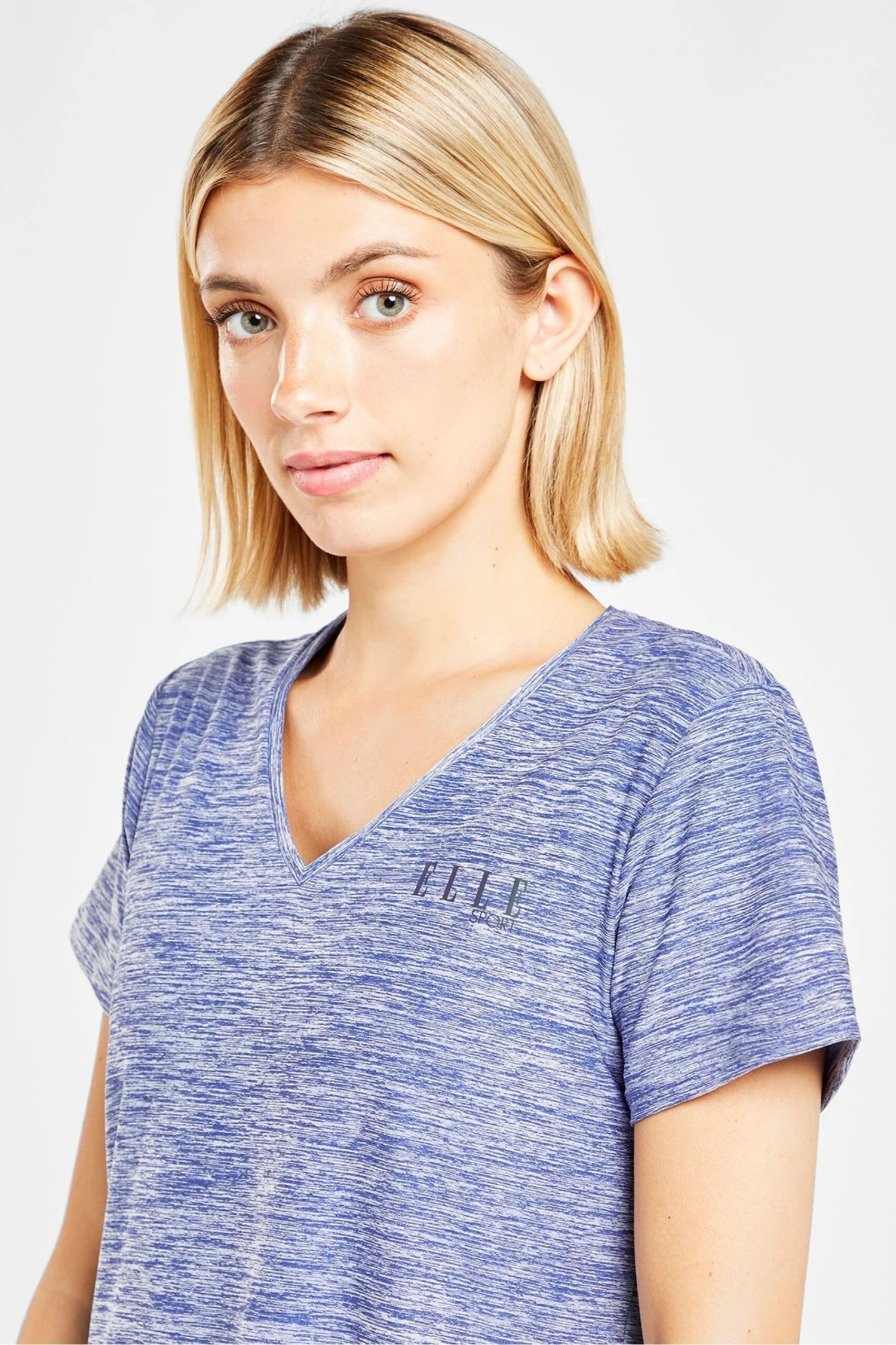 Elle Sport Blue Poly V-Neck T-Shirt 5 Elle Sport Blue Poly V-Neck T-Shirt - Imagen 5