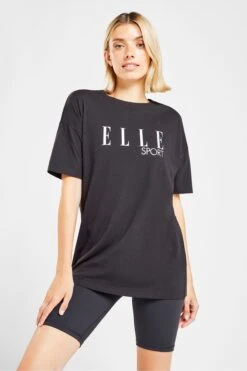 Elle Sport Graphic Black T-Shirt
