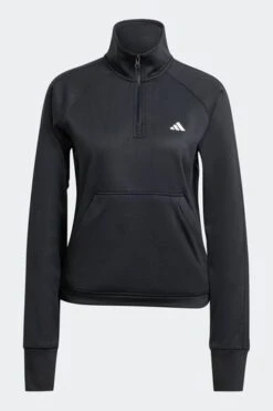 Adidas Black Performance Training Aeroready Game & Go Quarter-zip Fleece Top-Negro -Tienda Barata Deporte D34792