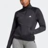 Adidas Black Performance Training Aeroready Game & Go Quarter-zip Fleece Top-Negro