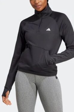 Adidas Black Performance Training Aeroready Game & Go Quarter-zip Fleece Top-Negro -Tienda Barata Deporte D34792s4