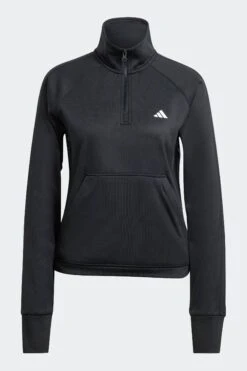 Adidas Black Performance Training Aeroready Game & Go Quarter-zip Fleece Top-Negro -Tienda Barata Deporte D34792s7
