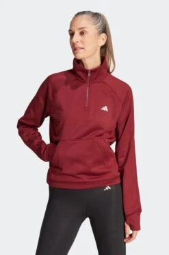 Adidas Black Performance Training Aeroready Game & Go Quarter-zip Fleece Top-Negro -Tienda Barata Deporte D35042