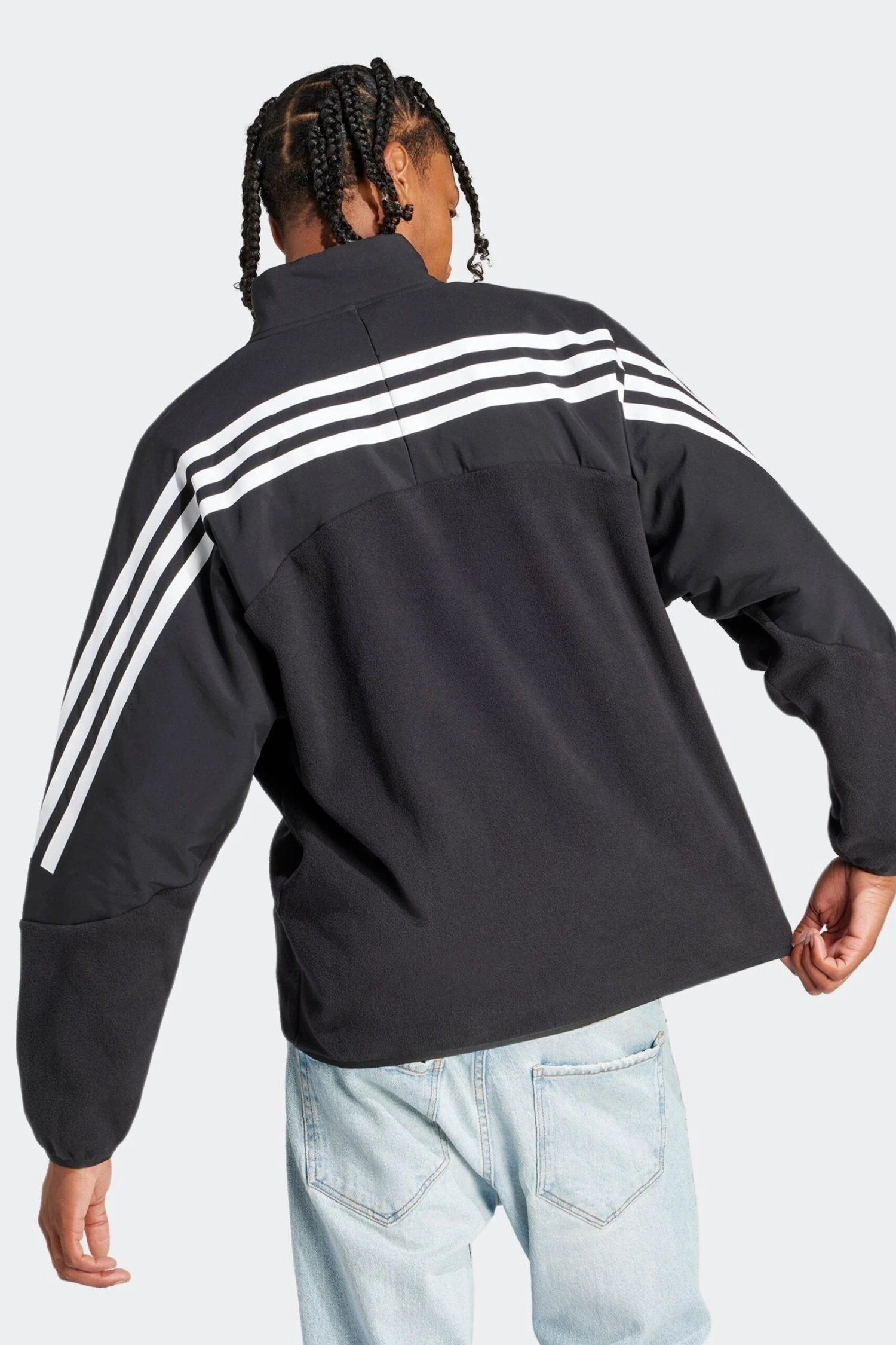 Adidas Black Sportswear Future Icons 3-Stripes 1/4-Zip Sweatshirt 2 Adidas Black Sportswear Future Icons 3-Stripes 1/4-Zip Sweatshirt - Imagen 2