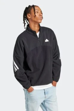 Adidas Black Sportswear Future Icons 3-Stripes 1/4-Zip Sweatshirt 10 Adidas Black Sportswear Future Icons 3-Stripes 1/4-Zip Sweatshirt -Tienda Barata Deporte D36593s3