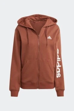 Adidas Black Linear Logo Full Zip Hoodie-Negro -Tienda Barata Deporte D36682