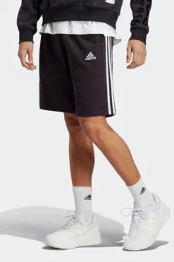 Adidas Black Sportswear Essentials Single Jersey 3-Stripes Shorts