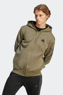 Adidas Green Sportswear Future Icons 3-Stripes Full-Zip Hoodie