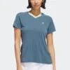 Adidas Golf Adidas Teal Blue Ultimate365 Tour Heat.rdy V-neck Top