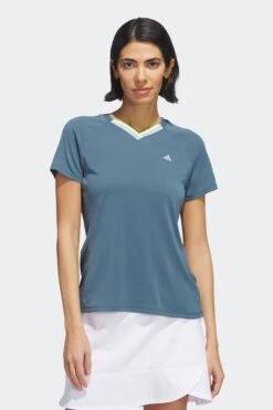 Adidas Golf Adidas Teal Blue Ultimate365 Tour Heat.rdy V-neck Top