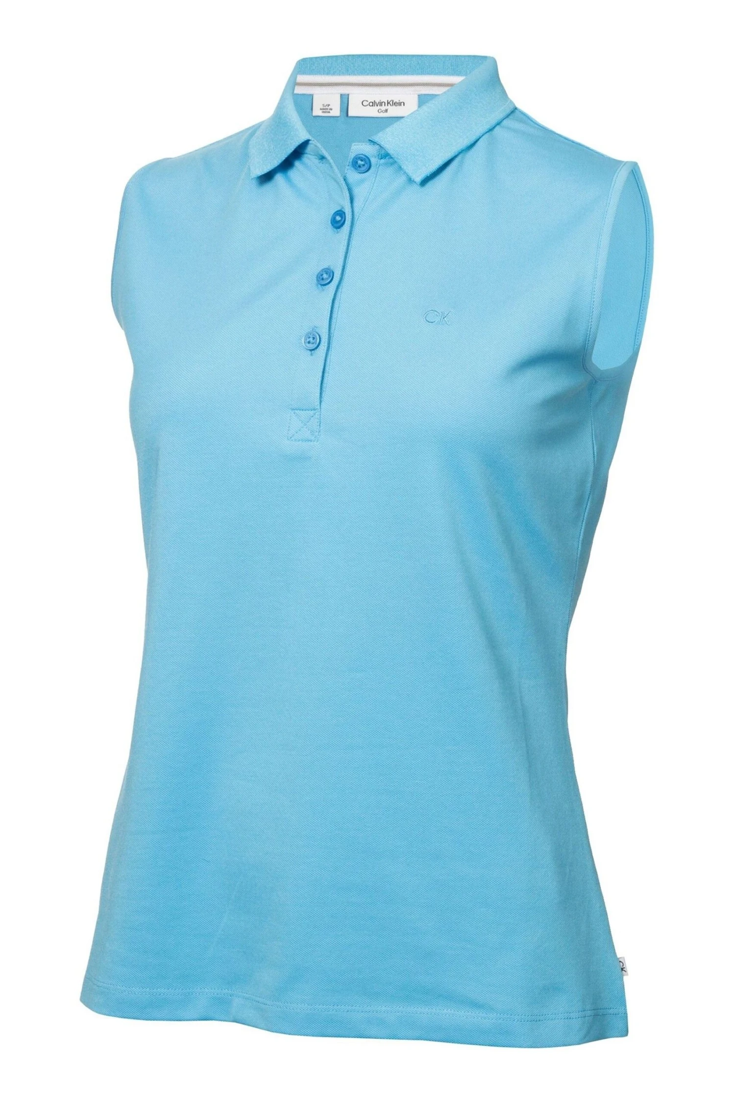 Calvin Klein Golf Blue Sleeve Less Performance Cotton Pique Polo 4 Calvin Klein Golf Blue Sleeve Less Performance Cotton Pique Polo - Imagen 4