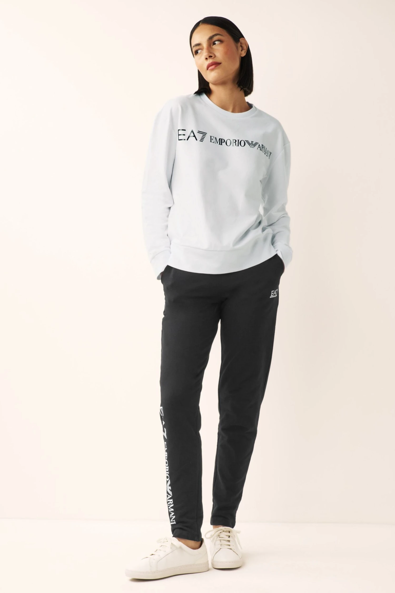 EA7 Womens Crew Neck Tracksuit-Negro 1 EA7 Womens Crew Neck Tracksuit-Negro