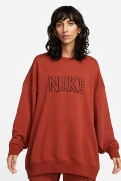 Nike Rust Brown Oversized Embroided Logo Crew Sweatshirt-Marrón óxido 14 Nike Rust Brown Oversized Embroided Logo Crew Sweatshirt-Marrón óxido -Tienda Barata Deporte D60069