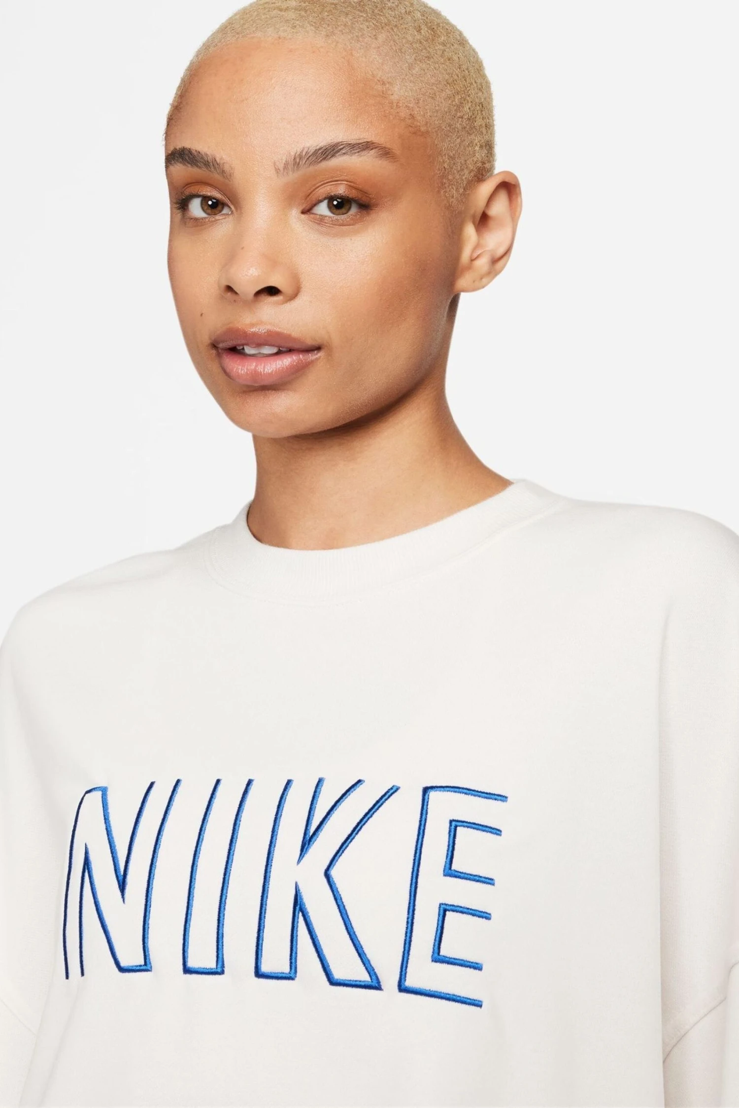 Nike Rust Brown Oversized Embroided Logo Crew Sweatshirt-Marrón óxido 4 Nike Rust Brown Oversized Embroided Logo Crew Sweatshirt-Marrón óxido - Imagen 4