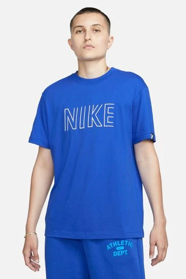 Nike Blue Oversized Embroided Logo T-Shirt-Azul 7 Nike Blue Oversized Embroided Logo T-Shirt-Azul - Imagen 7