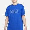 Nike Blue Oversized Embroided Logo T-Shirt-Azul