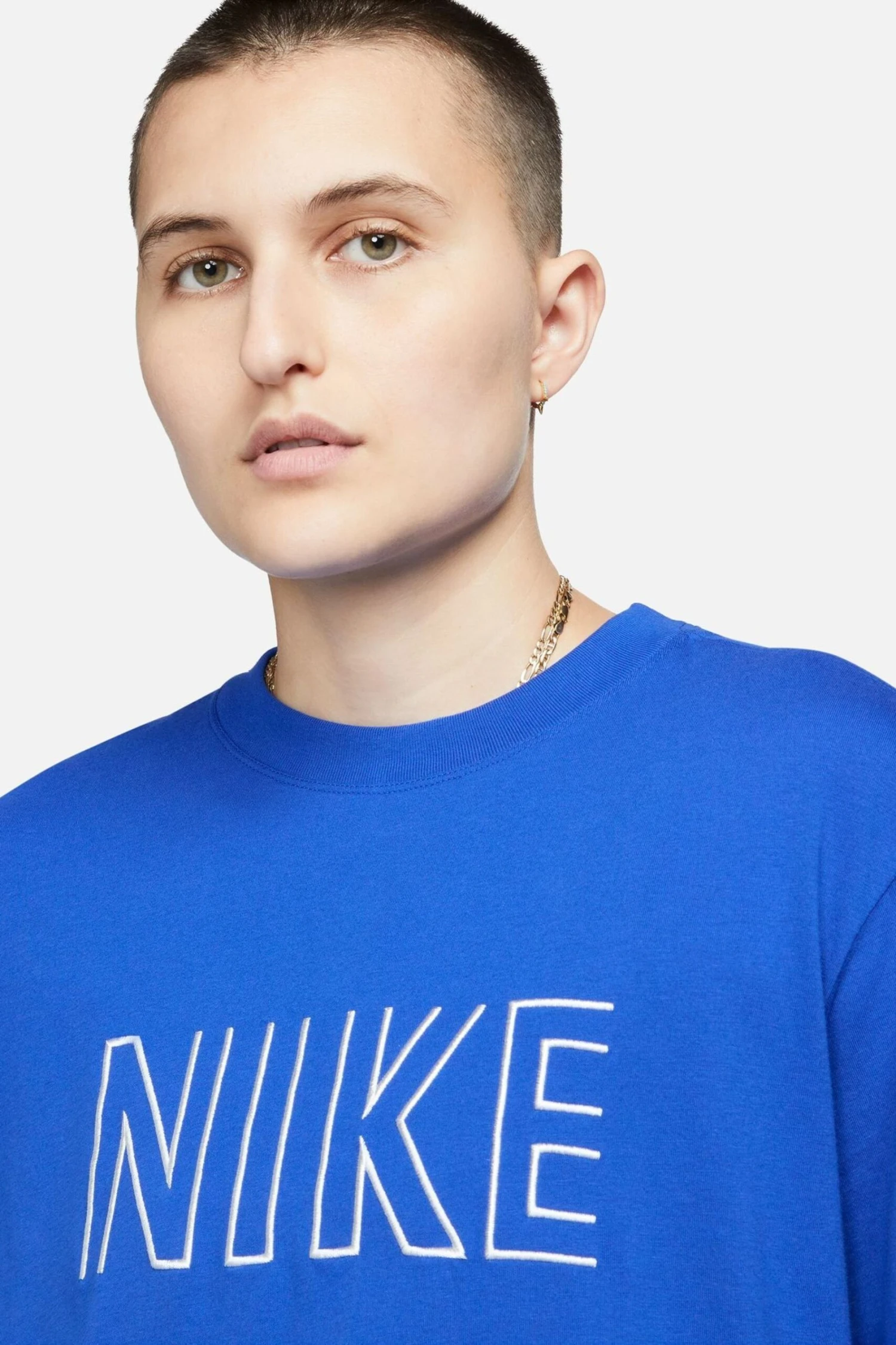 Nike Blue Oversized Embroided Logo T-Shirt-Azul 4 Nike Blue Oversized Embroided Logo T-Shirt-Azul - Imagen 4