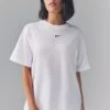 Nike Black Oversized Mini Swoosh T-Shirt-Negro