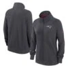Nike Grey Fanatics Womens New England Patriots Dri-FIT Half Zip Sweat Top