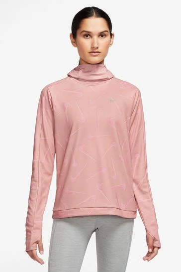 Nike Pink Swoosh Print Pacer Hooded Jacket 5 Nike Pink Swoosh Print Pacer Hooded Jacket - Imagen 5