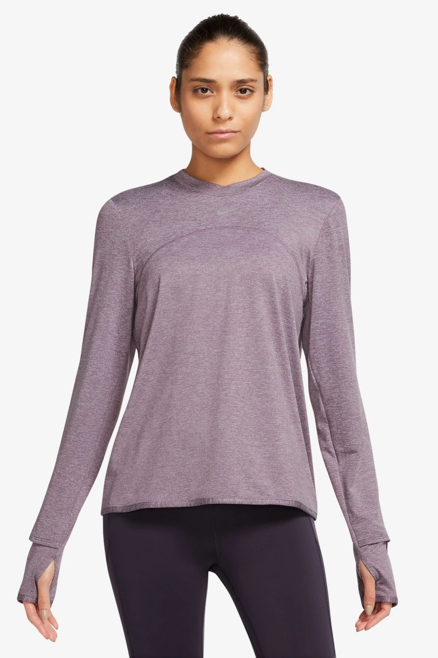 Nike Purple Swift Element Dri-FIT UV Crew Neck Top 1 Nike Purple Swift Element Dri-FIT UV Crew Neck Top