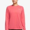Nike Coral Pink Dri FIT Crew Neck Running Top-Coral Rosa