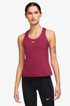 Nike White Swoosh Medium Support Padded Vest With Built In Sports Bra-Blanco -Tienda Barata Deporte D61565