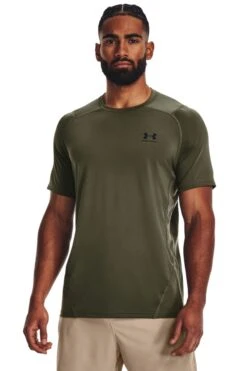 Under Armour Green Heat Gear Armour Fitted Short Sleeve T-Shirt