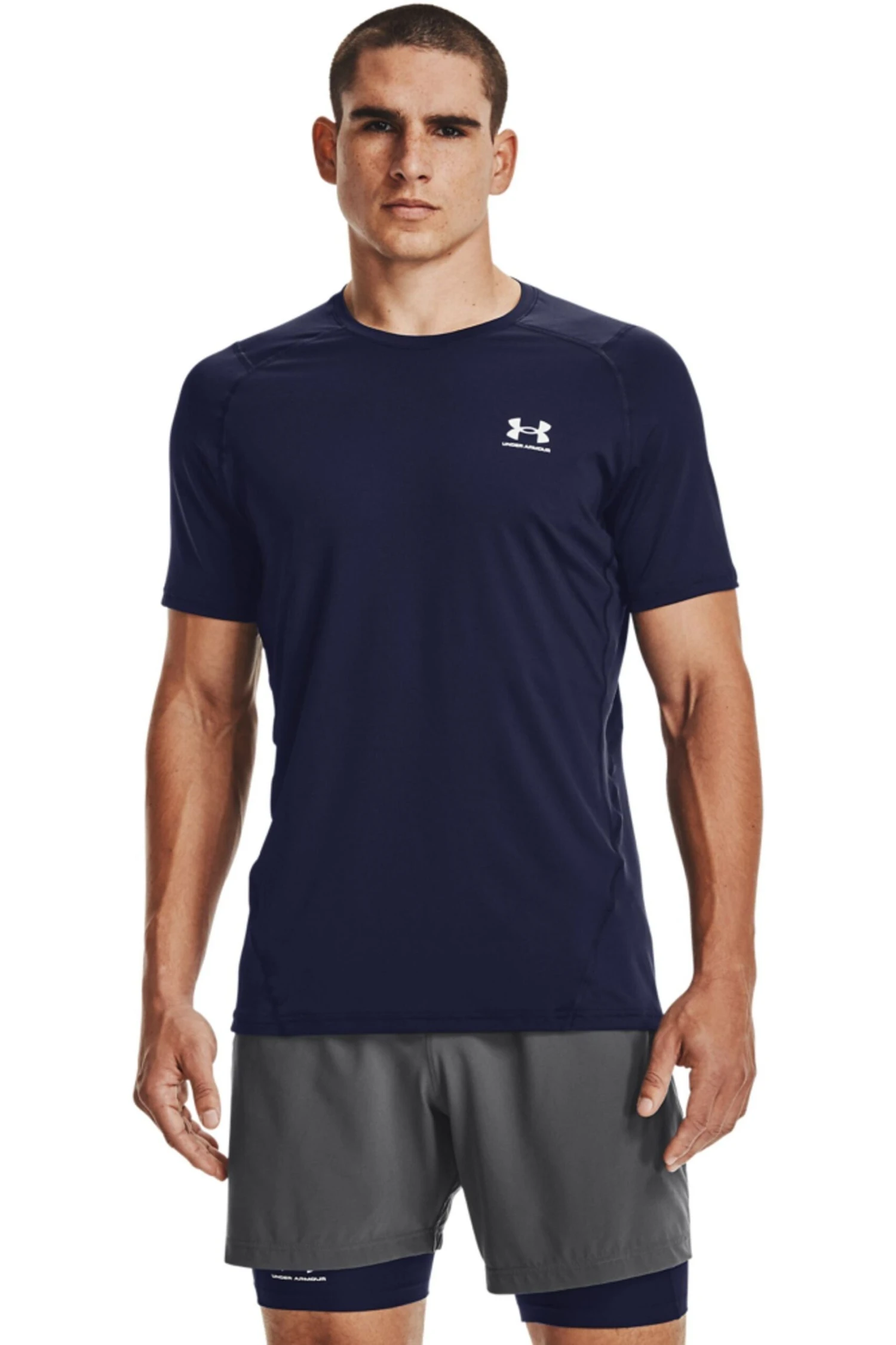 Under Armour Blue Heat Gear Fitted Short Sleeve T-Shirt 1 Under Armour Blue Heat Gear Fitted Short Sleeve T-Shirt