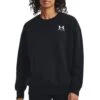 Under Armour Purple Essential Fleece OS Crew Sweatshirt-Negro