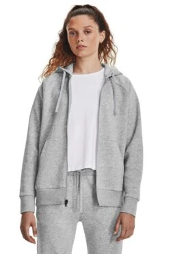 Under Armour Grey Rival Fleece Full Zip Hoodie