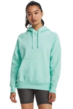 Under Armour Rival Fleece Black Hoodie-Verde