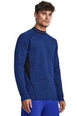 Under Armour Blue Coldgear Armour Twist Mock T-Shirt