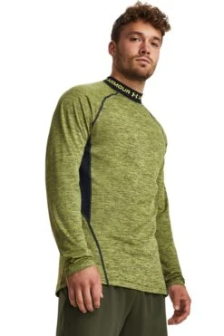 Under Armour Yellow Coldgear Armour Twist Mock T-Shirt