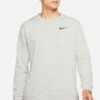 Nike Grey Dri-FIT Training Crew Top-Gris