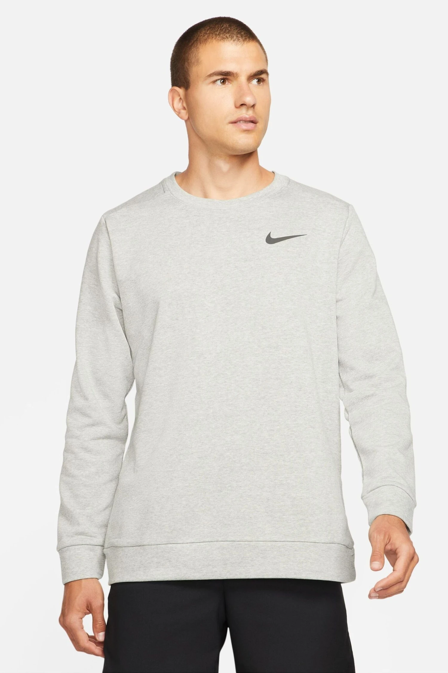 Nike Grey Dri-FIT Training Crew Top-Gris 1 Nike Grey Dri-FIT Training Crew Top-Gris