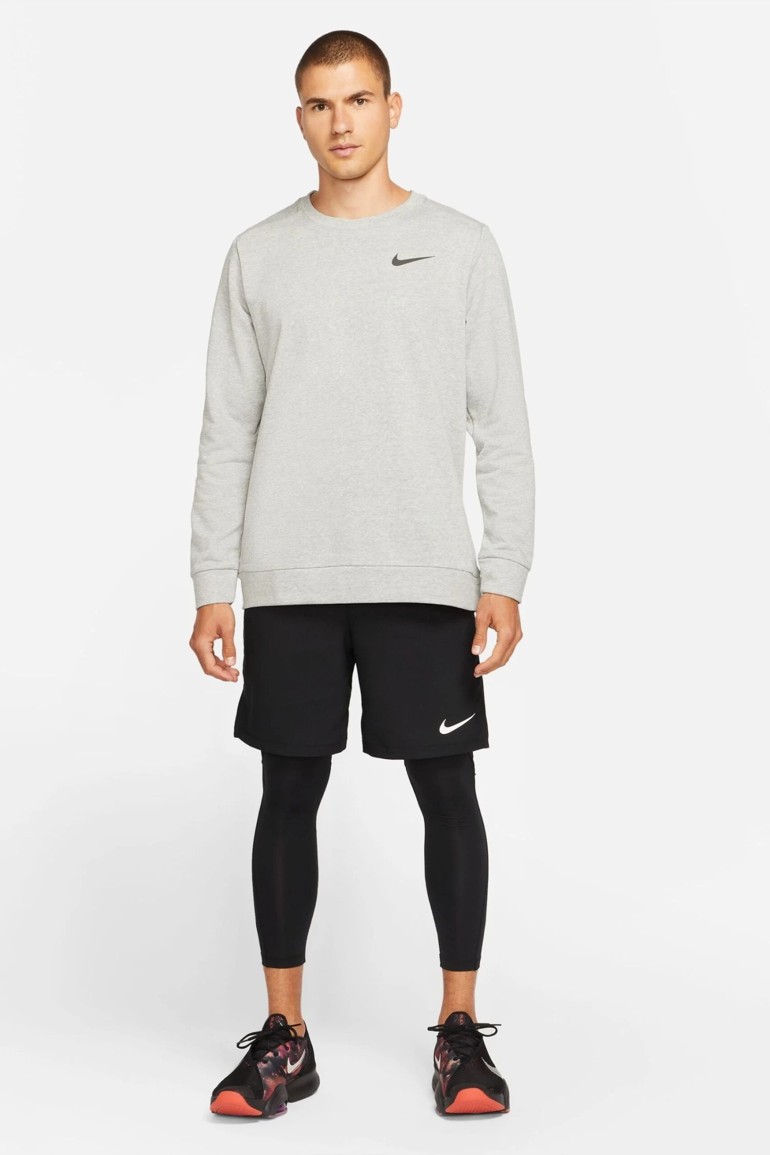 Nike Grey Dri-FIT Training Crew Top-Gris 3 Nike Grey Dri-FIT Training Crew Top-Gris - Imagen 3