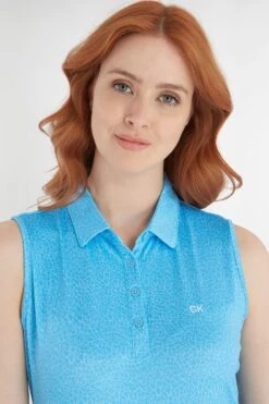 Calvin Klein Golf Blue Crackle Sleeveless Polo Shirt 13 Calvin Klein Golf Blue Crackle Sleeveless Polo Shirt -Tienda Barata Deporte D68626s4