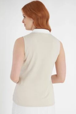 Calvin Klein Golf Cream Delaware Sleeveless Polo Shirt -Tienda Barata Deporte D68642s2