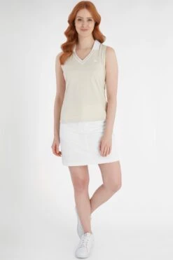 Calvin Klein Golf Cream Delaware Sleeveless Polo Shirt -Tienda Barata Deporte D68642s3